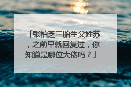 张柏芝三胎生父姓苏,之前早就回复过,你知道是哪位大佬吗?