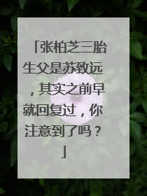 张柏芝三胎生父是苏致远，其实之前早就回复过，你注意到了吗？