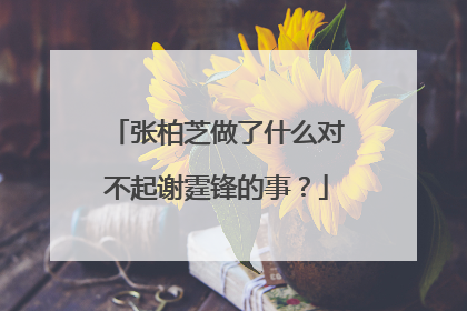 张柏芝做了什么对不起谢霆锋的事？