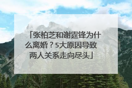 张柏芝和谢霆锋为什么离婚？5大原因导致两人关系走向尽头