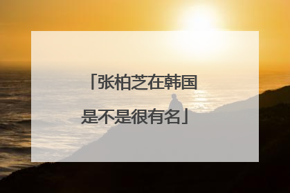 张柏芝在韩国是不是很有名