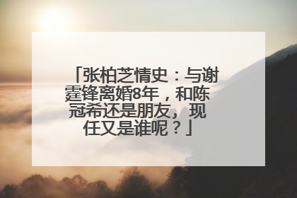 张柏芝情史:与谢霆锋离婚8年,和陈冠希还是朋友, 现任又是谁呢?
