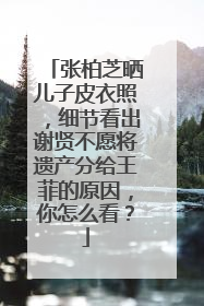 张柏芝晒儿子皮衣照，细节看出谢贤不愿将遗产分给王菲的原因，你怎么看？