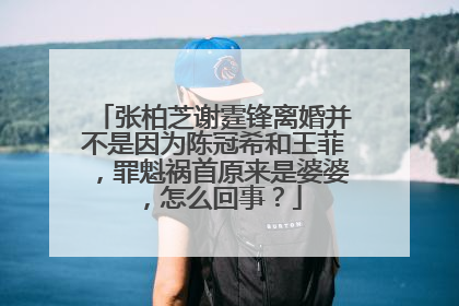 张柏芝谢霆锋离婚并不是因为陈冠希和王菲，罪魁祸首原来是婆婆，怎么回事？