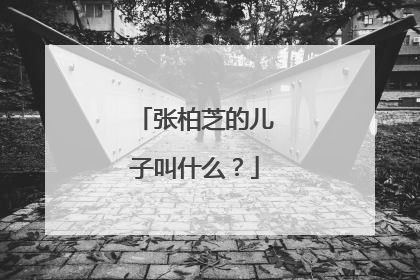 张柏芝的儿子叫什么?