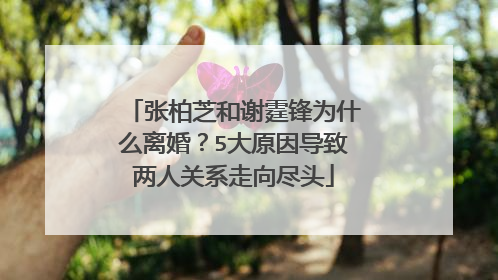 张柏芝和谢霆锋为什么离婚？5大原因导致两人关系走向尽头