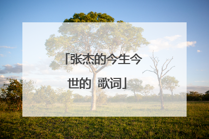 张杰的今生今世的 歌词