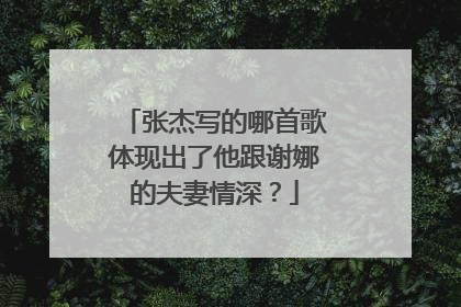 张杰写的哪首歌体现出了他跟谢娜的夫妻情深?