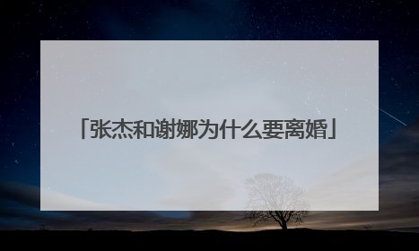 张杰和谢娜为什么要离婚