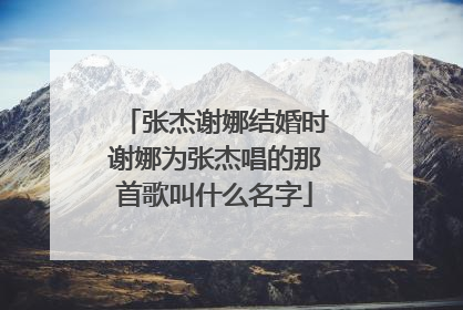 张杰谢娜结婚时谢娜为张杰唱的那首歌叫什么名字