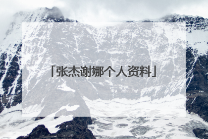 张杰谢娜个人资料