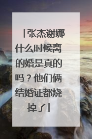 张杰谢娜什么时候离的婚是真的吗？他们俩结婚证都烧掉了
