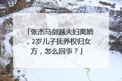 张杰马剑越夫妇离婚，2岁儿子抚养权归女方，怎么回事？