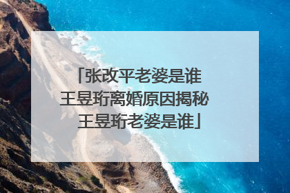 张改平老婆是谁 王昱珩离婚原因揭秘 王昱珩老婆是谁