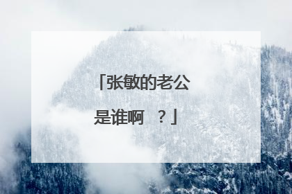 张敏的老公是谁啊 ？
