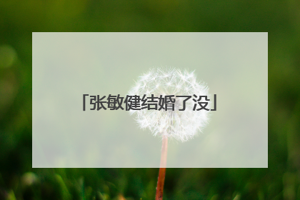 张敏健结婚了没