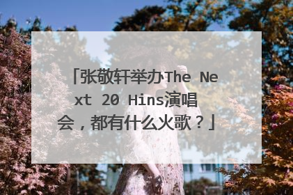 张敬轩举办The Next 20 Hins演唱会，都有什么火歌？