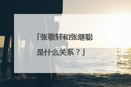 张敬轩和张继聪是什么关系?
