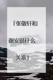 张敬轩和谢安琪什么关系