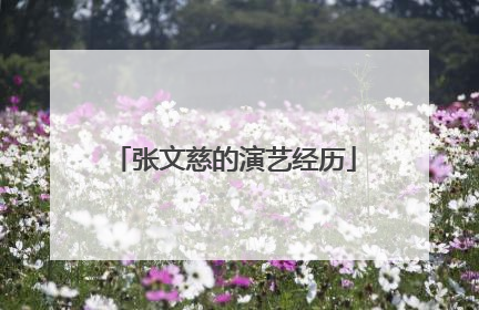 张文慈的演艺经历