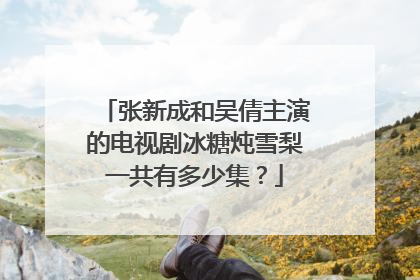 张新成和吴倩主演的电视剧冰糖炖雪梨一共有多少集？