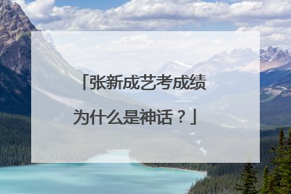 张新成艺考成绩为什么是神话？