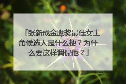 张新成金鹰奖最佳女主角候选人是什么梗？为什么要这样调侃他？