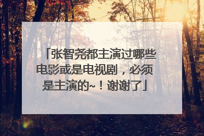 张智尧都主演过哪些电影或是电视剧，必须是主演的~！谢谢了