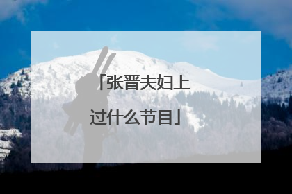 张晋夫妇上过什么节目