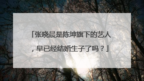 张晓晨是陈坤旗下的艺人，早已经结婚生子了吗？