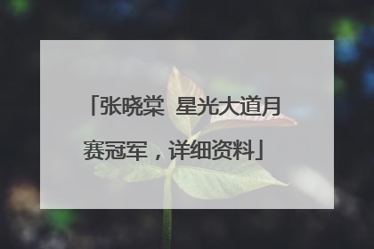 张晓棠 星光大道月赛冠军，详细资料