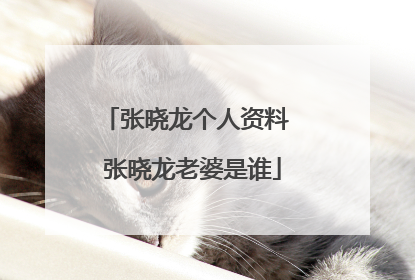 张晓龙个人资料 张晓龙老婆是谁