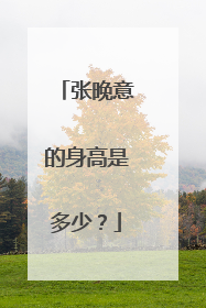 张晚意的身高是多少?