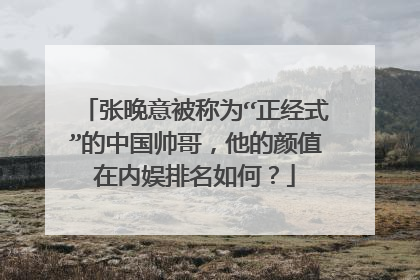 张晚意被称为“正经式”的中国帅哥,他的颜值在内娱排名如何?
