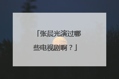 张晨光演过哪些电视剧啊?