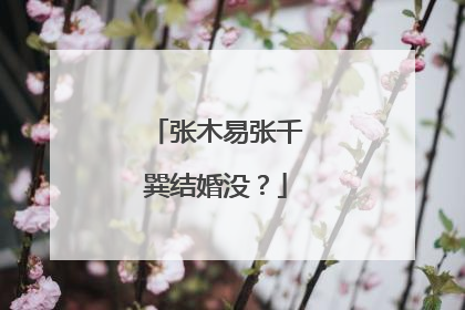 张木易张千巽结婚没？