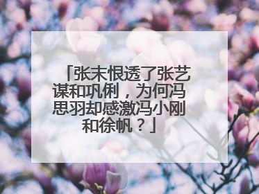 张末恨透了张艺谋和巩俐，为何冯思羽却感激冯小刚和徐帆？