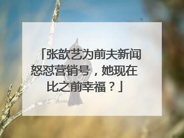 张歆艺为前夫新闻怒怼营销号，她现在比之前幸福？