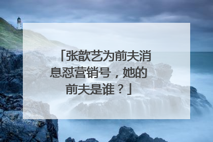 张歆艺为前夫消息怼营销号,她的前夫是谁?