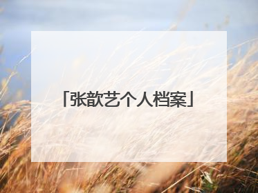 张歆艺个人档案