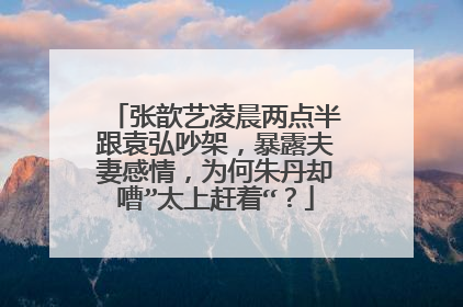 张歆艺凌晨两点半跟袁弘吵架,暴露夫妻感情,为何朱丹却嘈”太上赶着“?