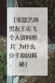张歆艺前男友王志飞个人资料照片 为什么分手原因揭秘