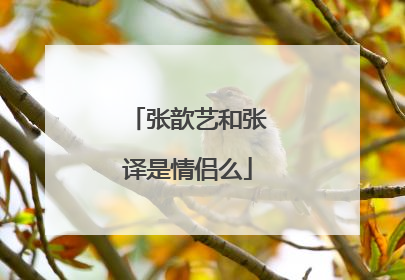 张歆艺和张译是情侣么