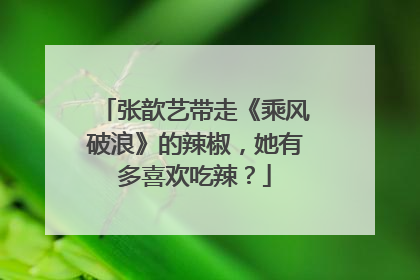 张歆艺带走《乘风破浪》的辣椒,她有多喜欢吃辣?