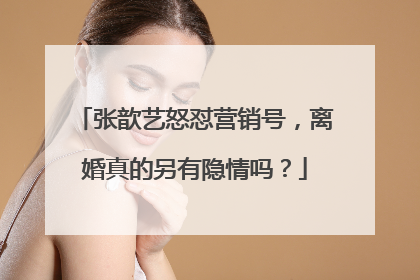 张歆艺怒怼营销号,离婚真的另有隐情吗?