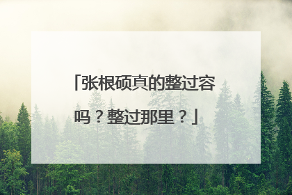张根硕真的整过容吗？整过那里？