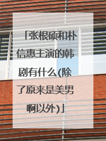 张根硕和朴信惠主演的韩剧有什么(除了原来是美男啊以外)