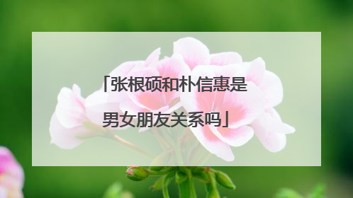 张根硕和朴信惠是男女朋友关系吗