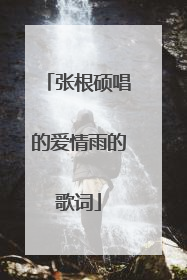 张根硕唱的爱情雨的歌词