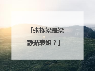 张栋梁是梁静茹表姐?